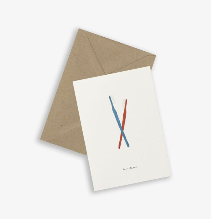 Kartotek Greeting Card - Toothbrushes (let's dance)