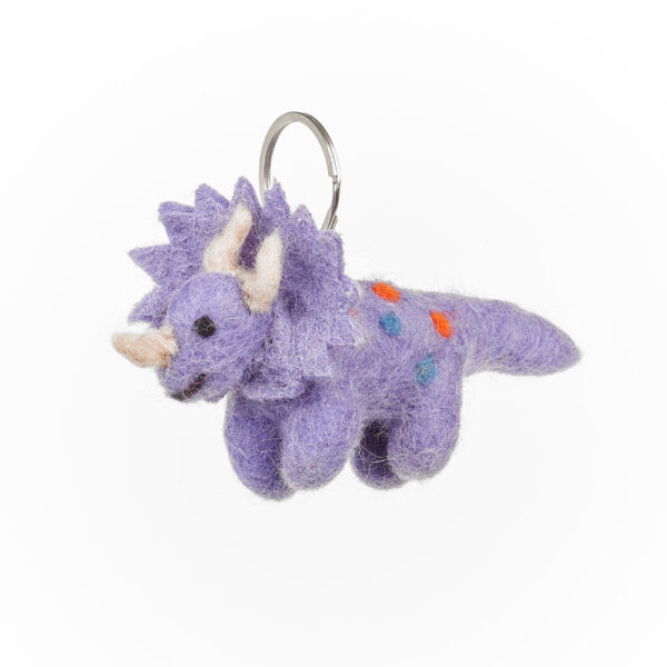 Felt so good -  Handmade Felt Triceratops Keyring