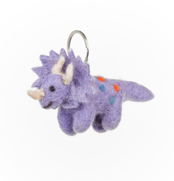 Felt so good -  Handmade Felt Triceratops Keyring