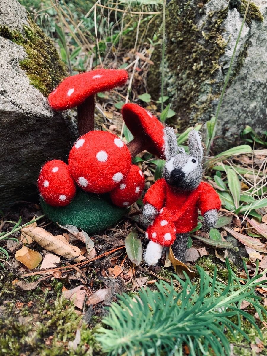 Felt so good - Handmade Felt Woodland Toadstool Stump Autumnal Decoration - Image 2