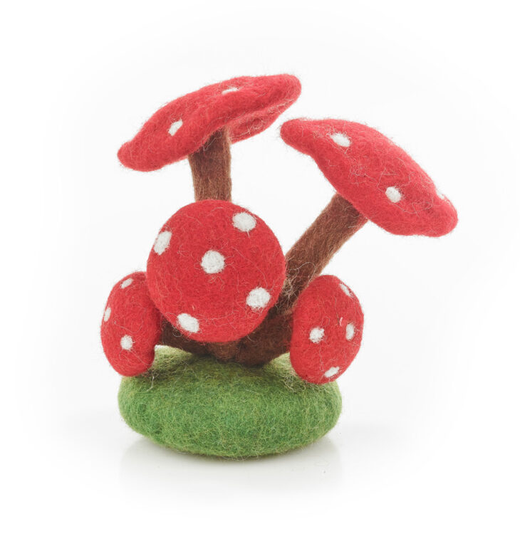 Felt so good - Handmade Felt Woodland Toadstool Stump Autumnal Decoration