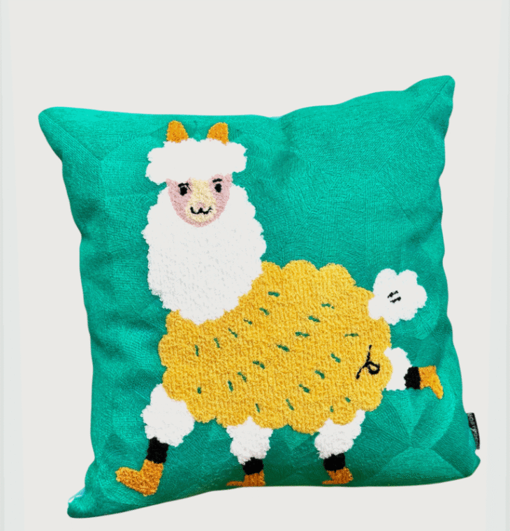 Square Throw Pillow Alpaca
