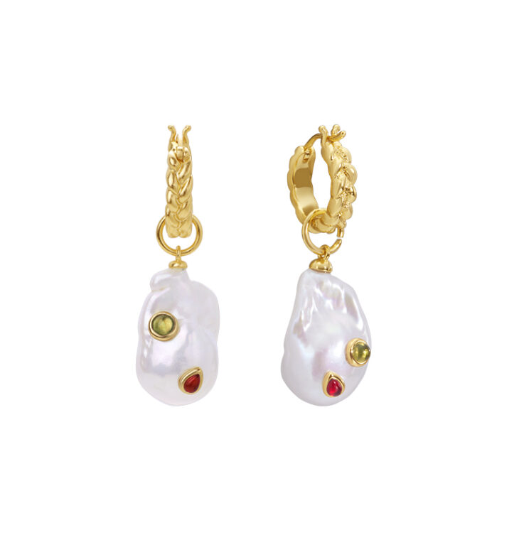 Baroque Pearl Claude Hoop Earrings