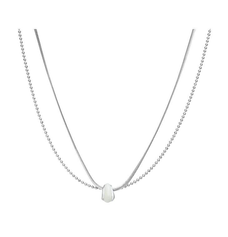 Flowing Clouds Twin Necklace (Silver)