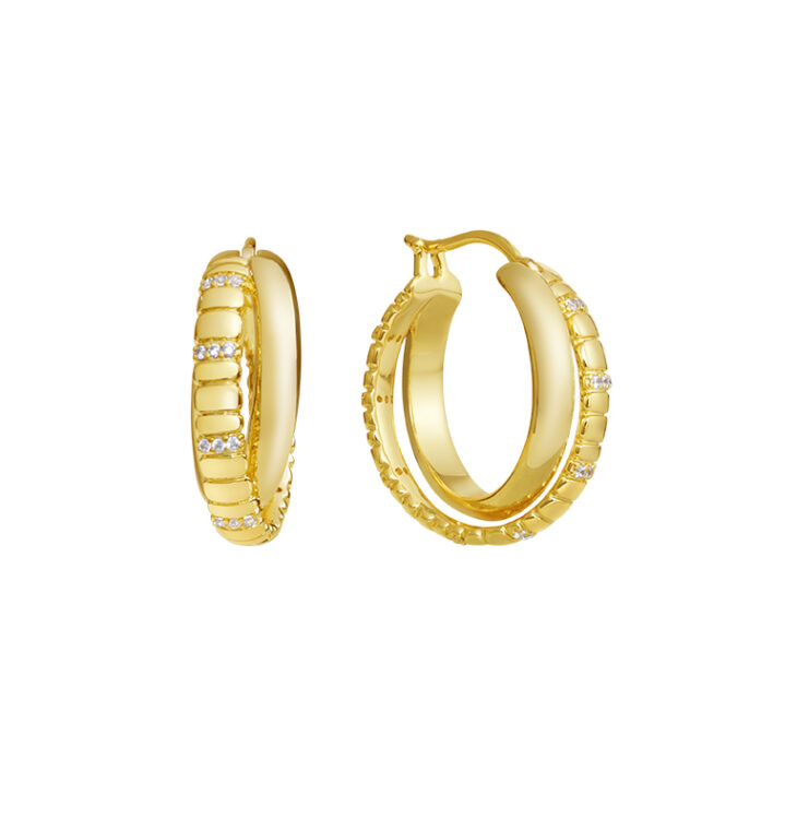 ARSIS - Triple Row Hoop Earrings(Gold)