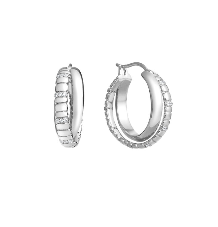 ARSIS - Triple Row Hoop Earrings(Silver)