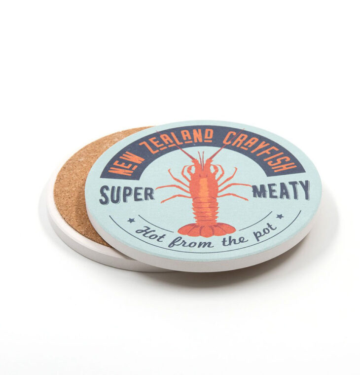 NZ Seafood Crayfish Ceramic Coaster