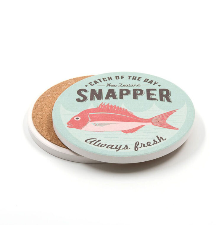 NZ Seafood Snapper Ceramic Coaster