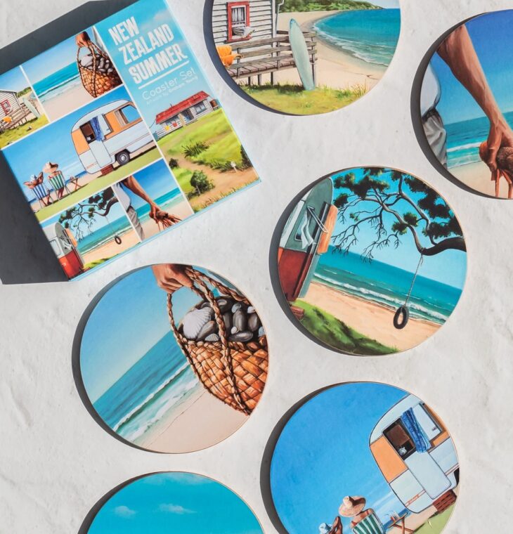 Graham Young NZ Summer Set of 6 Coasters