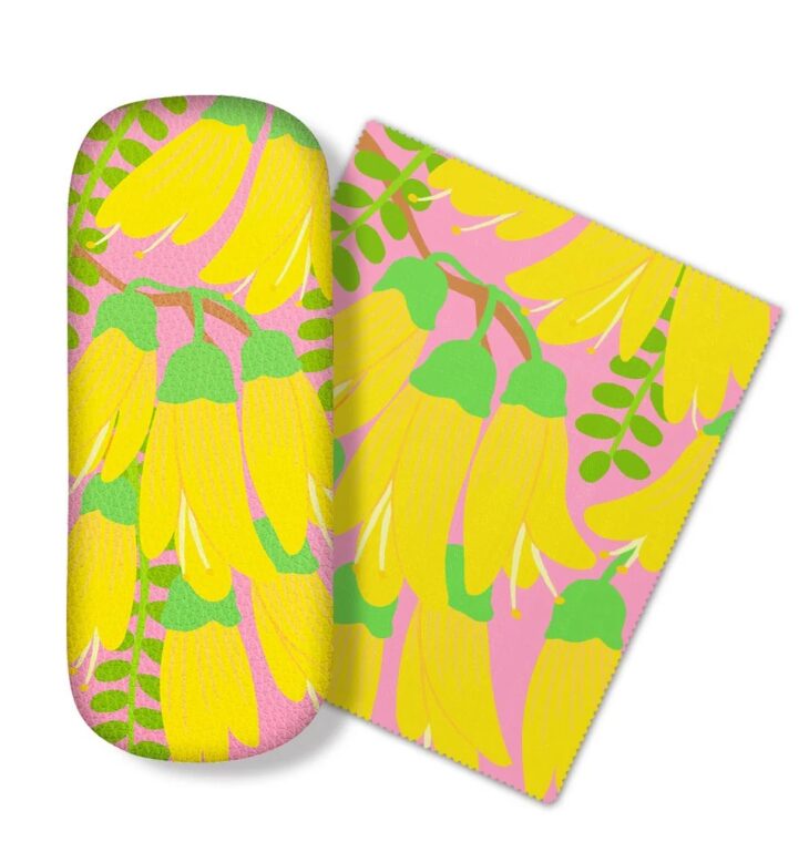 Bright Botanical Kowhai Glasses Case