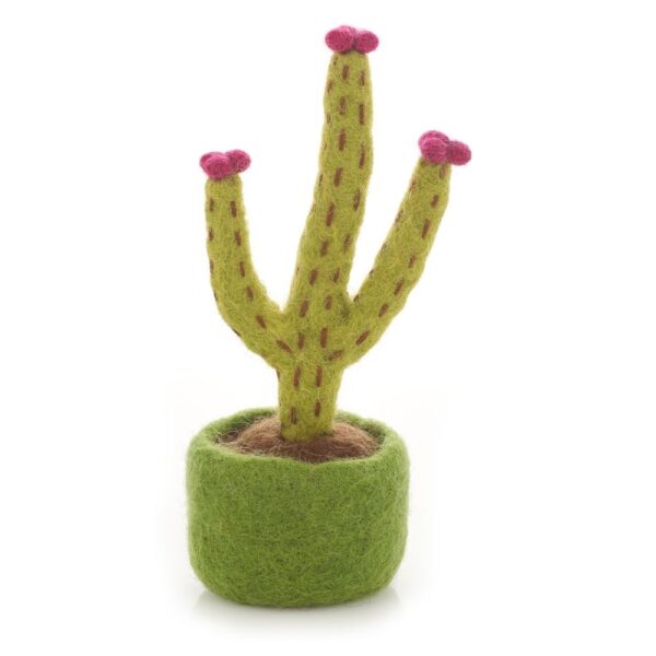 Felt so good - Handmade Felt Biodegradable Fake Miniature Plants Decoration-Blossoming Hedgehog Cactus
