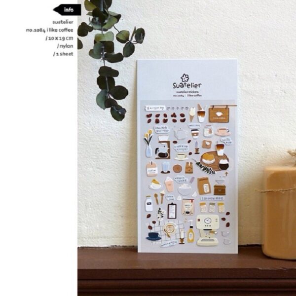 Suatelier Sticker Sheet No.1084 I like coffee