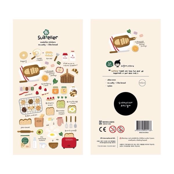 Suatelier Sticker Sheet No.1083 I like bread