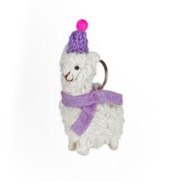 Felt so good - Handmade Felt Party Alpaca Keyring Decoration