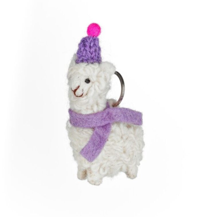 Felt so good - Handmade Felt Party Alpaca Keyring Decoration
