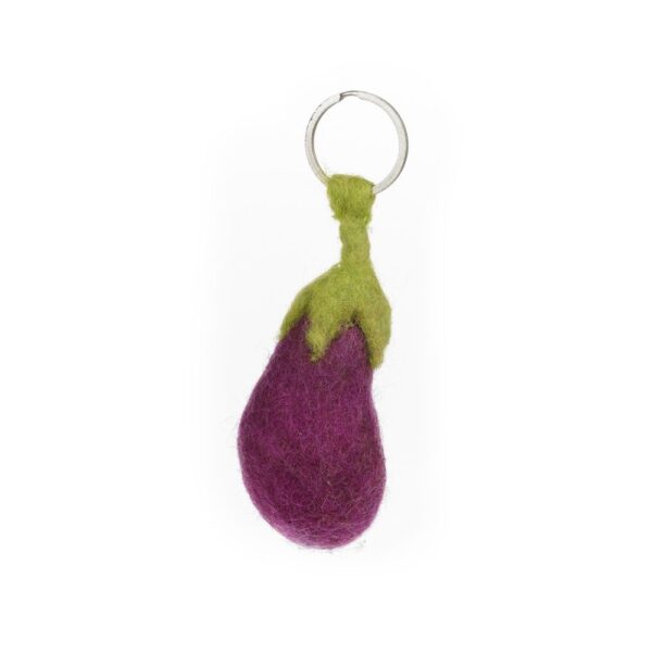 Felt so good - Handmade Felt Fair trade Aubergine Keyring