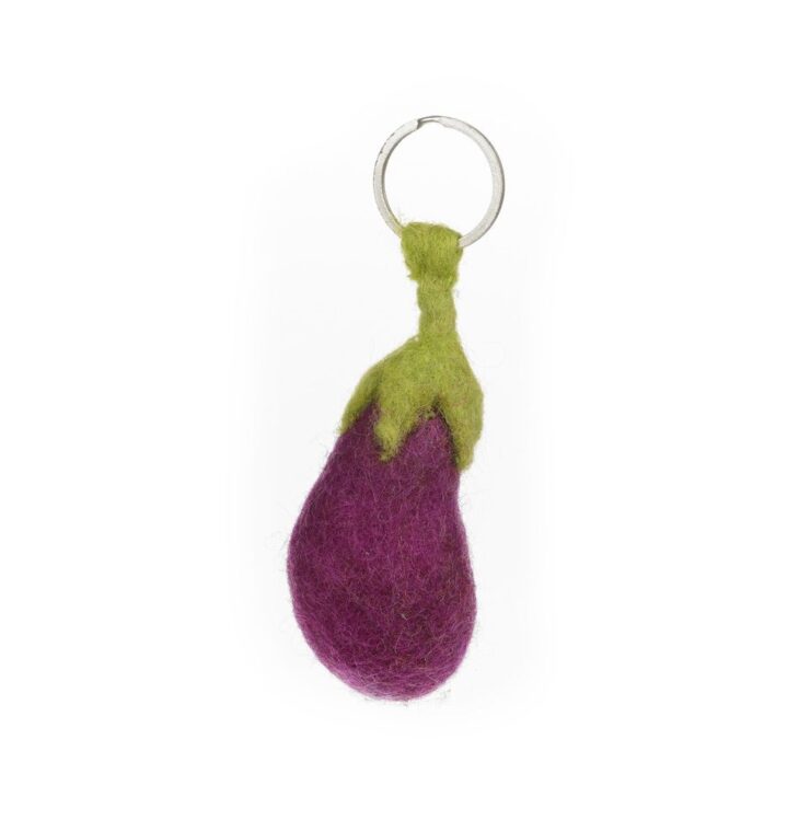 Felt so good - Handmade Felt Fair trade Aubergine Keyring