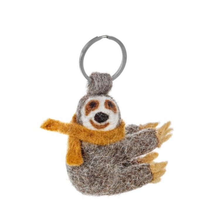 Felt so good - Handmade Felt Sloth Keyring Accessory
