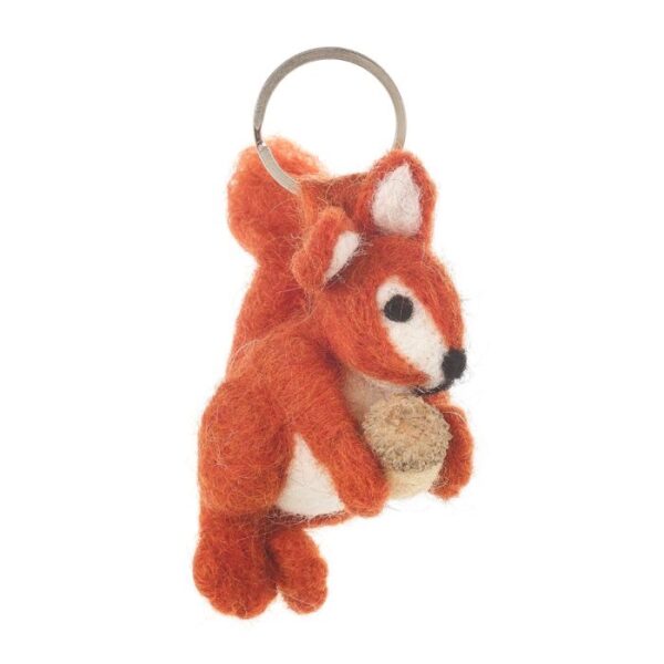 Felt so good - Handmade Fair trade Needle Felt Squirrel Keyring