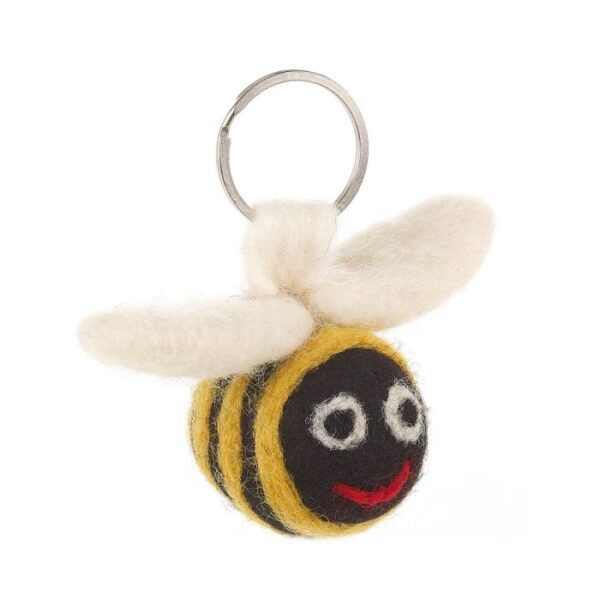 Felt so good - Handmade Needle Felt Fair Trade Bee Keyring