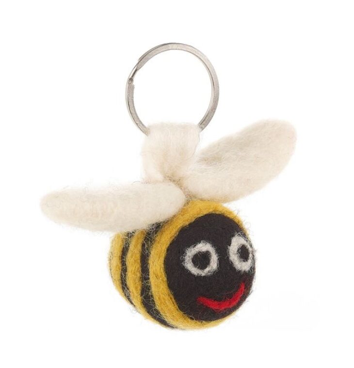 Felt so good - Handmade Needle Felt Fair Trade Bee Keyring