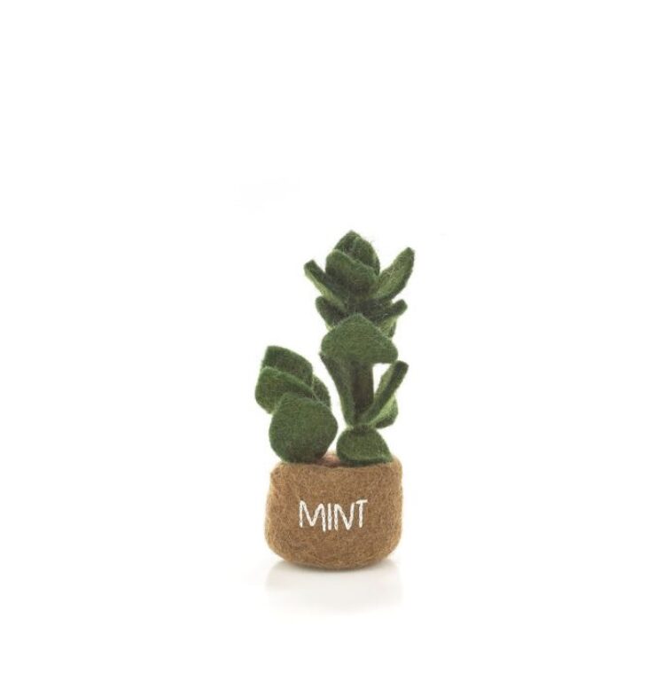 Felt so good - Handmade Felt Potted Herbs Standing Decoration-Mint