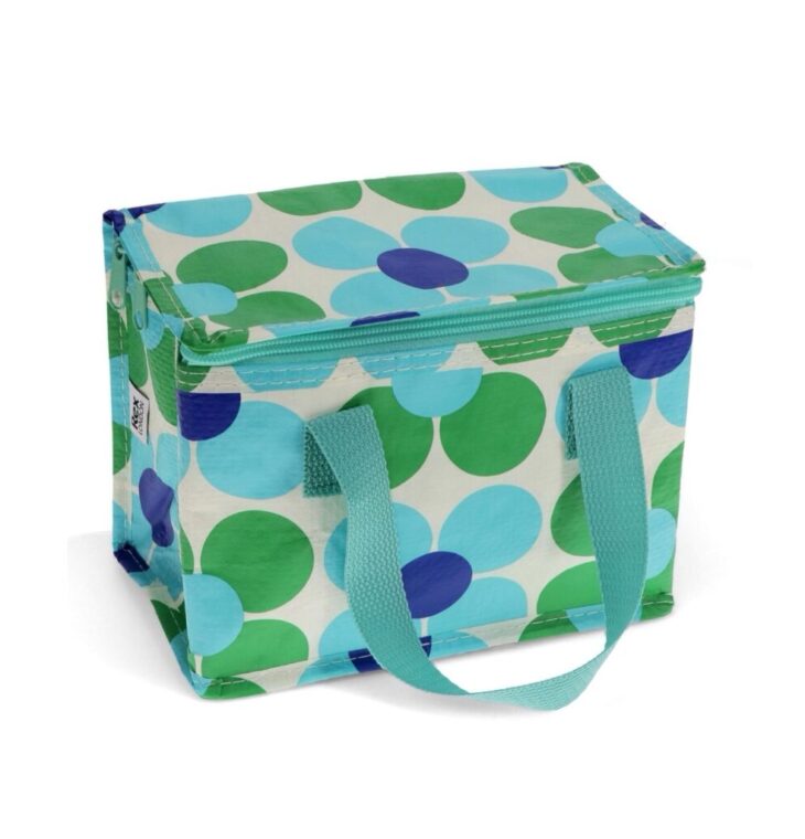Insulated Lunch Bag - Blue and Green Daisy - Rex & London