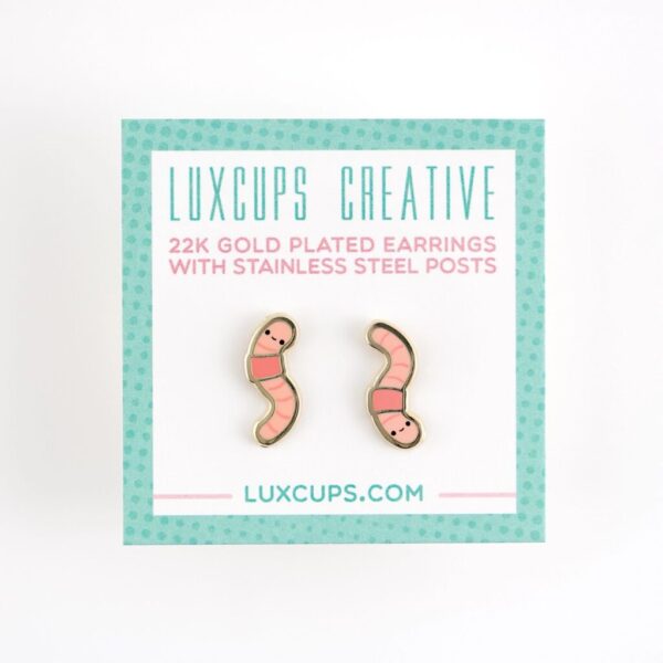 LUXCUPS CREATIVE- EARTHWORM EARRINGS