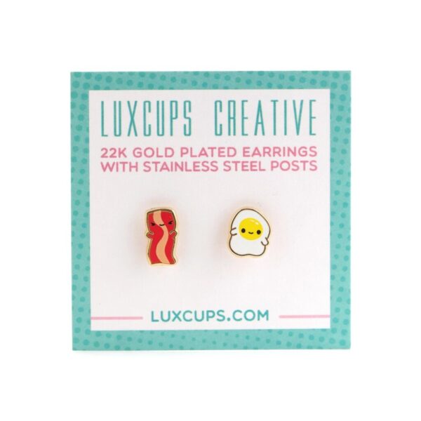 LUXCUPS CREATIVE- EGGS & BAC-Y EARRINGS