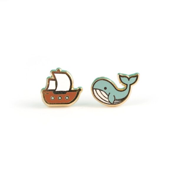 LUXCUPS CREATIVE- SHIP + WHALE EARRINGS