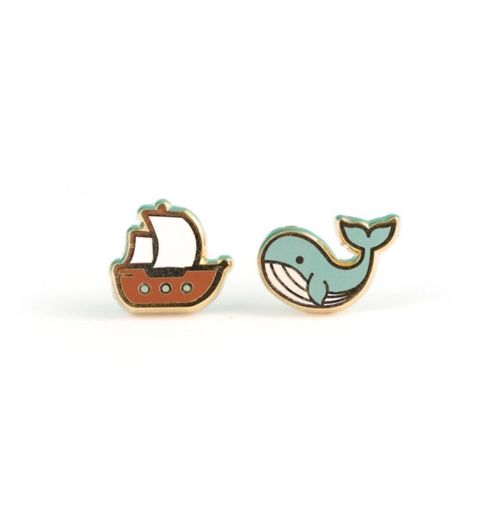 LUXCUPS CREATIVE- SHIP + WHALE EARRINGS