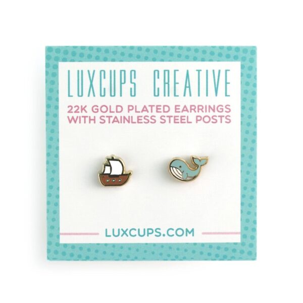 LUXCUPS CREATIVE- SHIP + WHALE EARRINGS