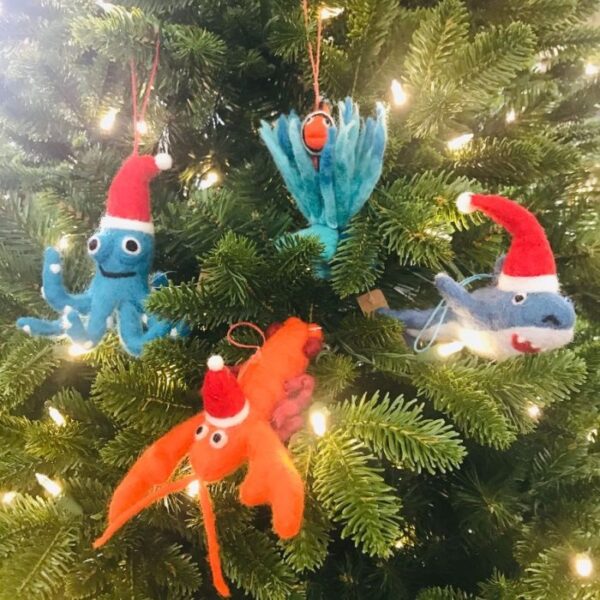 Handmade Felt Biodegradable Christmas Santa Jaws Hanging Decoration