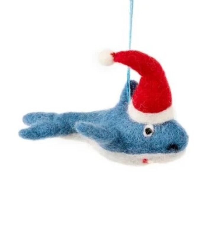 Handmade Felt Biodegradable Christmas Santa Jaws Hanging Decoration