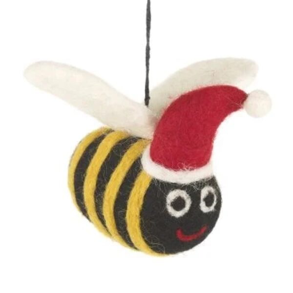 Handmade Felt Biodegradable Christmas Big Bumblebee Tree Hanging Decoration
