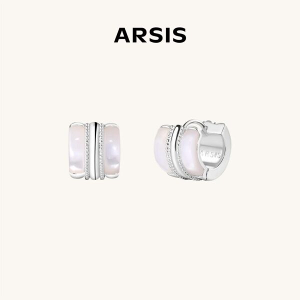 ARSIS - Reese Mother-of-Pearl Pavé Huggie Earrings