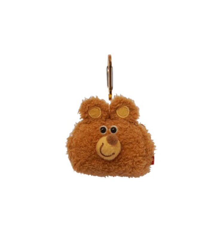 GLADEE-BROWN BEAR HEAD MINI CASE FOR AIRPODS