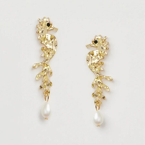Martha Jean- SEA HORSE + PEARL - GOLD