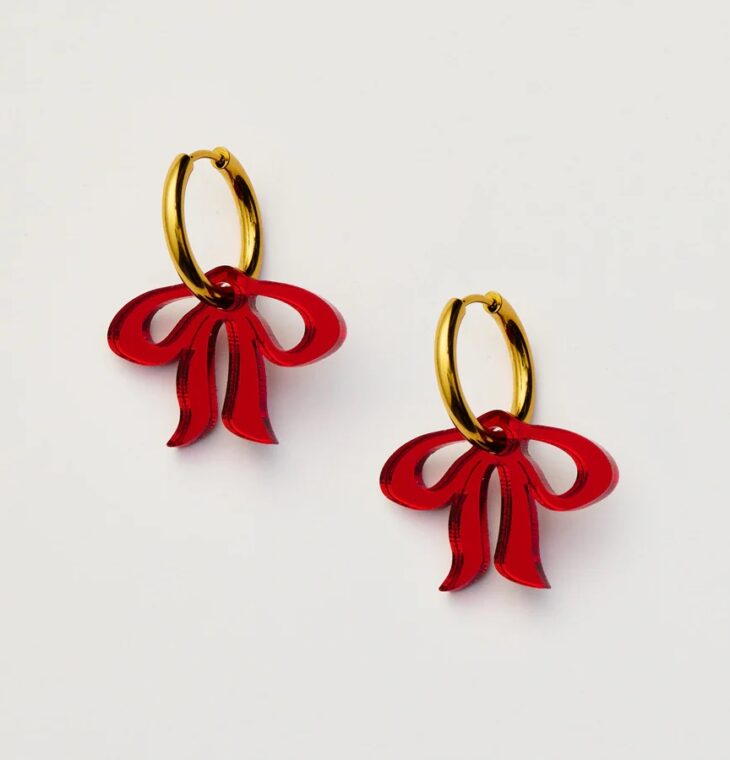 Martha Jean- FLOPPY BOW EARRINGS - RED