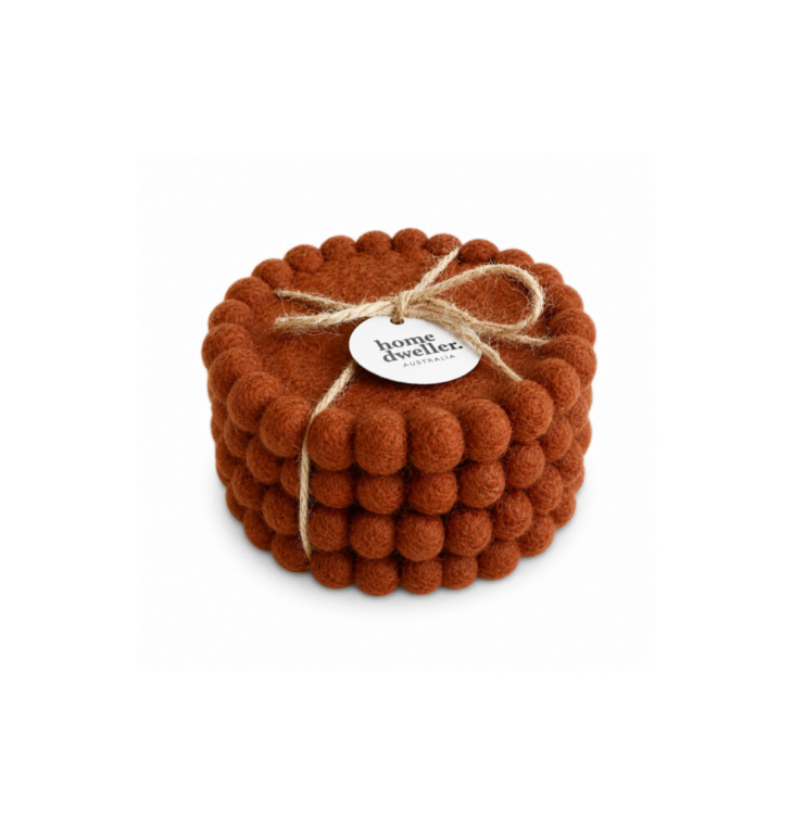 Home Dweller-Felt Coaster Set - Spiced Cocoa