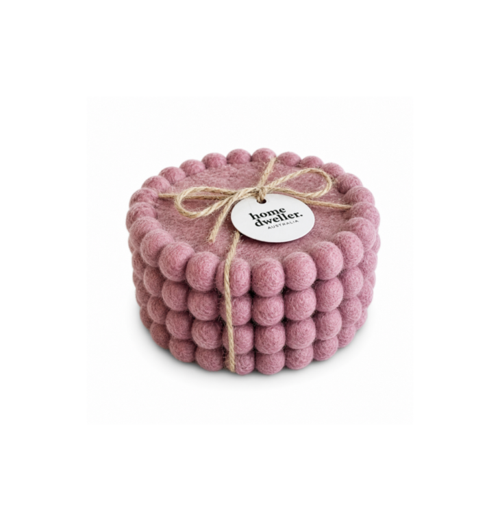 Home Dweller- Felt Coaster Set - Vintage Rose