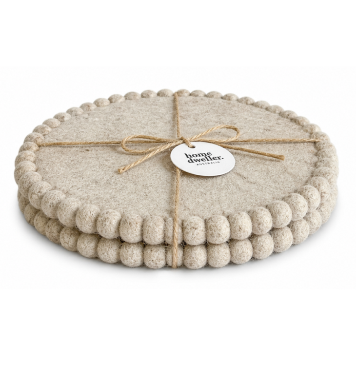 Home Dweller- Felt Trivet Set - Cloud
