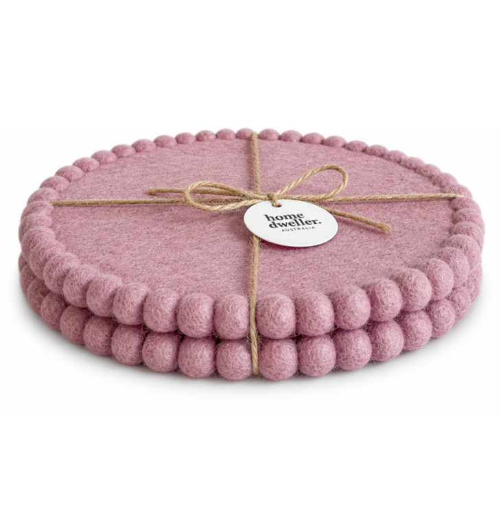 Home Dweller-Felt Trivet Set - Vintage Rose