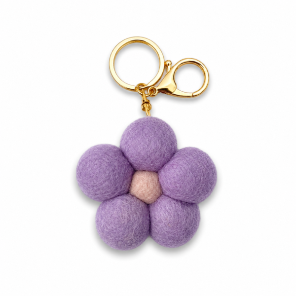 Home Dweller-Felt Flower Keychain - Lilac