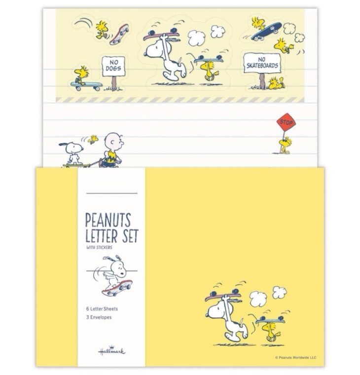 Hallmark Snoopy Peanuts Letter Set - let’s have a journey - Skateboard