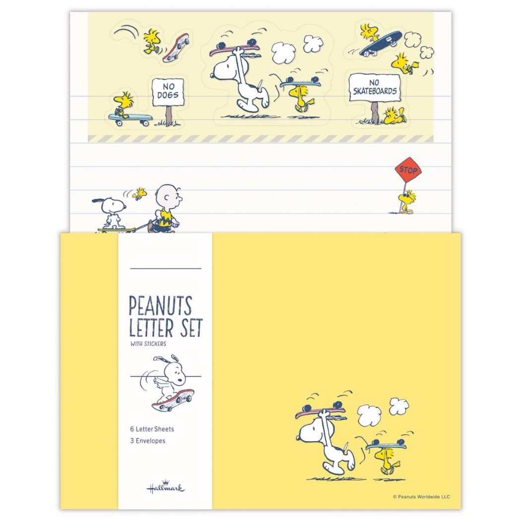Hallmark Snoopy Peanuts Letter Set - let’s have a journey - Skateboard