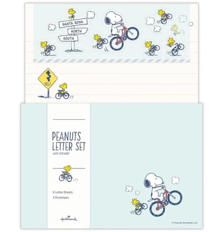 Hallmark Snoopy Peanuts Letter Set- Bicycle